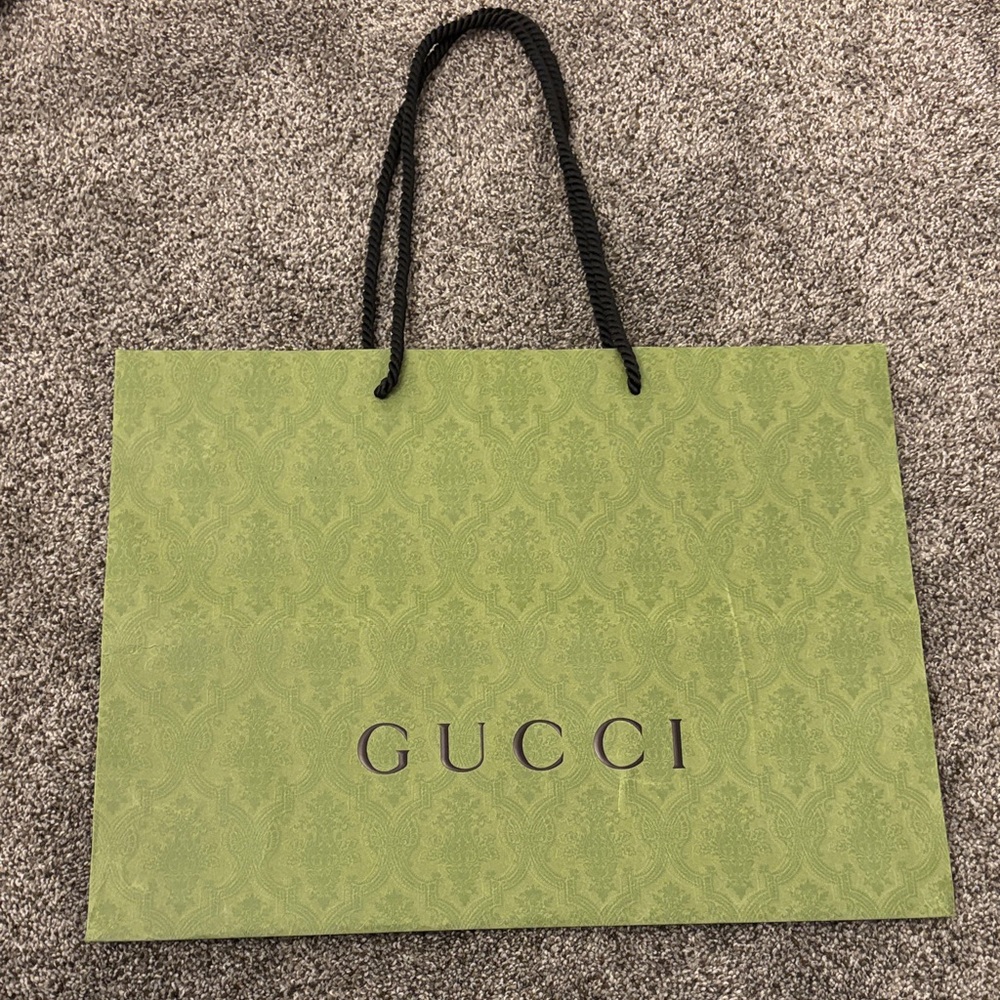 Gucci Green Patterned Tote Bag